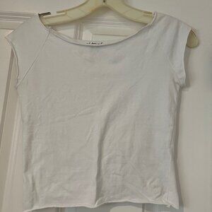 Out From Under Cotton Compression Boatneck Cropped Tee